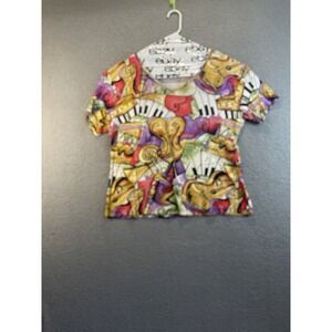 MIRROR IMAGE Short Sleeve Button Up Blouse‎ Women's  size XL